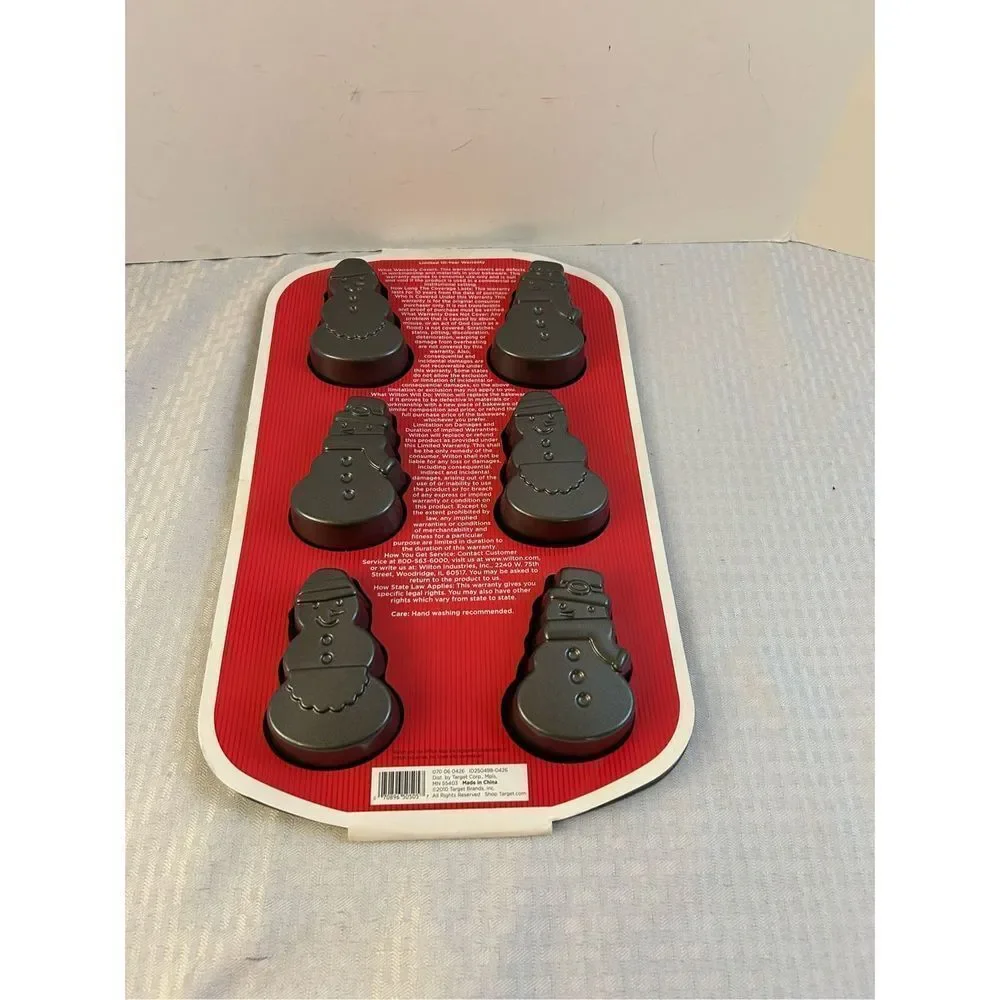 Wilton 2010 Snowman 6 mini Cavity Baking Pan 10 year‎ Warranty NEW
